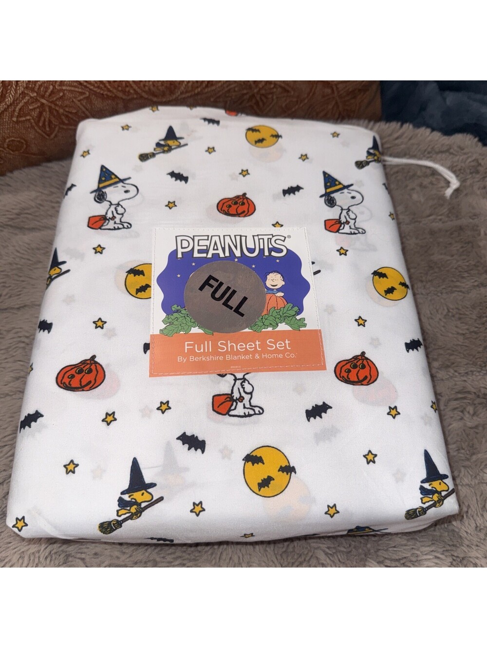 New Peanuts snoopy Berkshire Blankets Halloween full Size Sheet Set w pillowcase